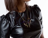 Faux Leather Blouse with Ruffle