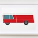 Wall Art, Nursery Wall Art, Fire Truck Print, Fire Truck Art, Nursery Print, Modernpop, Fire Truck - 19" x 13"