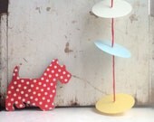 Vintage Print  Wooden Doggy Brooch