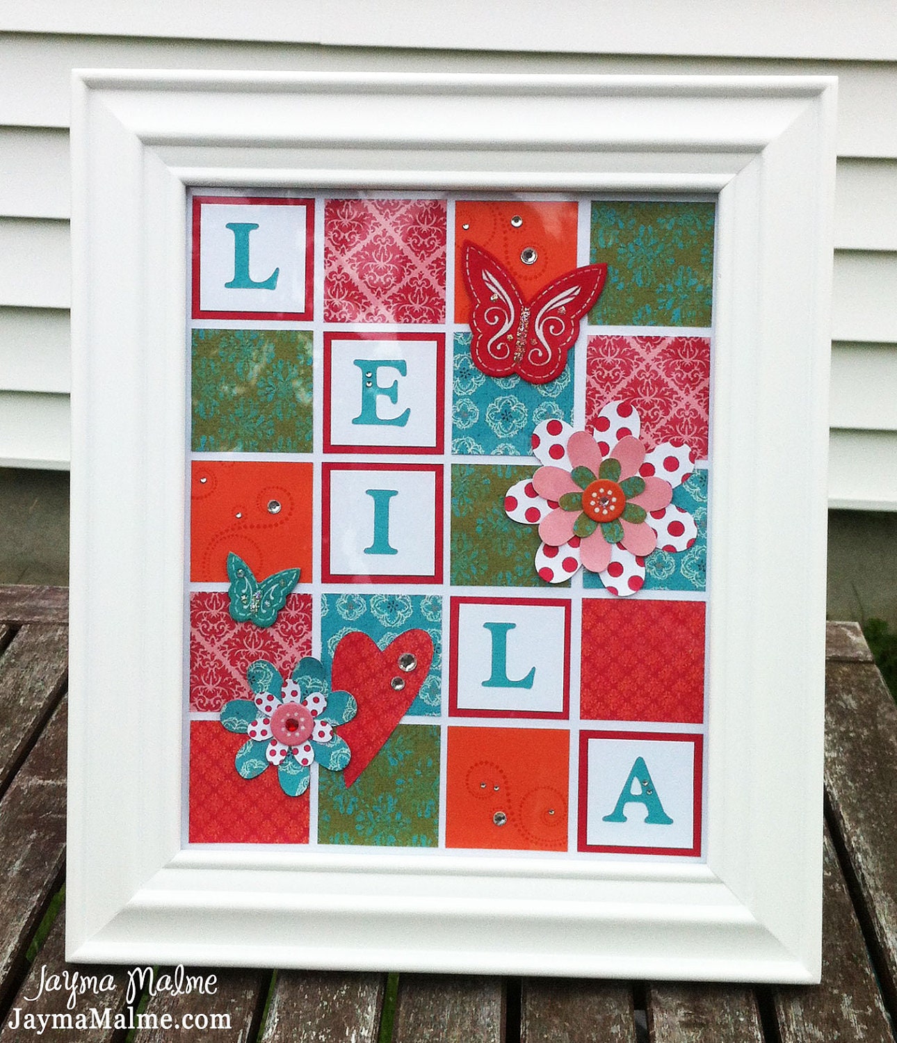 Flowers, Butterflies & Damask Bright Personalized Baby/Child Nursery/Room Decor