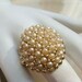 Vintage pearl cluster and rhinestone cocktail ring