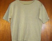 SALE Vintage Sparkly Gold Womens Knit Top - Size M-L