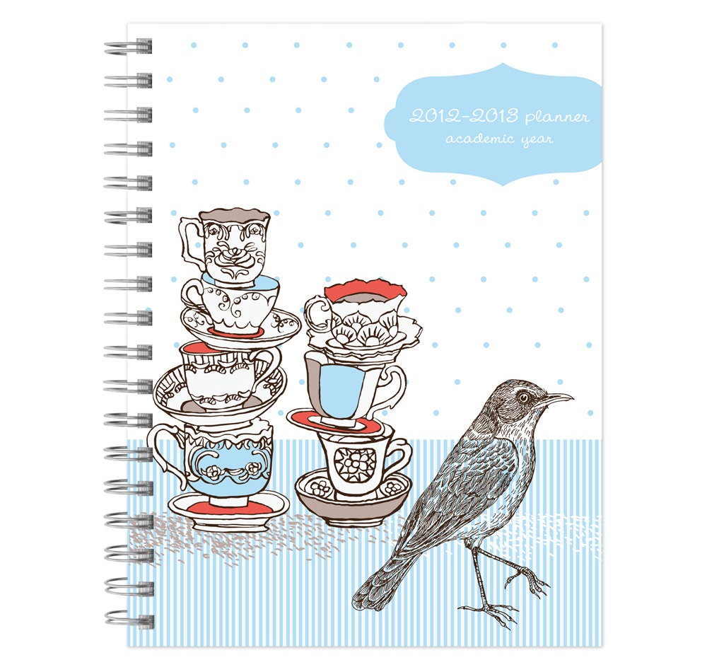 SALE 6x9 academic planner, tea time - posypaper