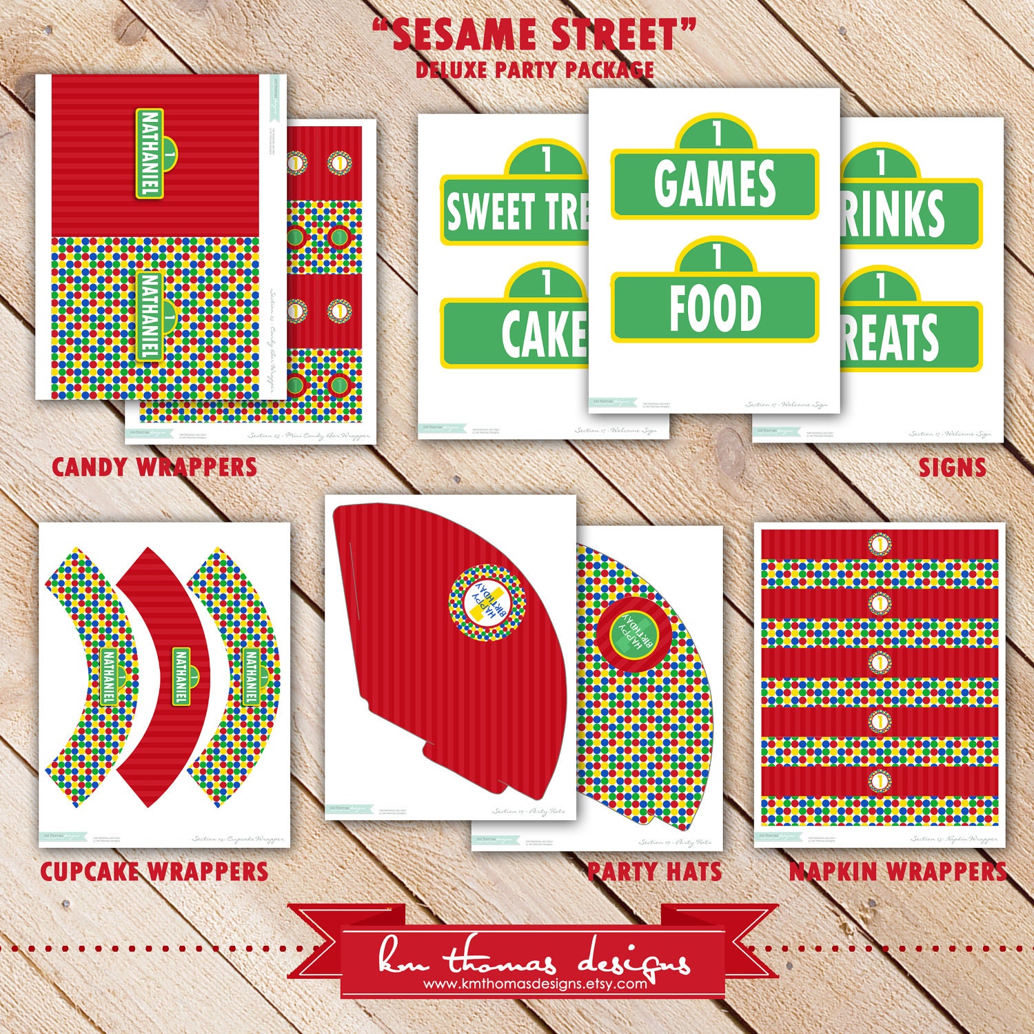 Deluxe Custom Printable Party Package...SESAME STREET Inspired Collection...Personalized...by KM Thomas Designs