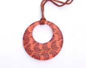 VIBRANT-Donut Pendant on Coppery Silk Cord