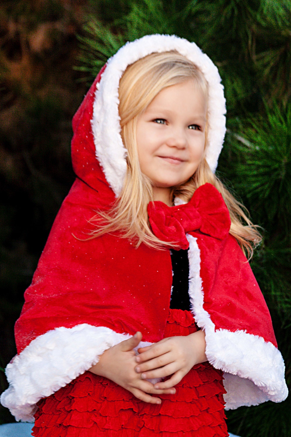 Happy Holidays Edition Poncho -kd's original minky and faux fur poncho