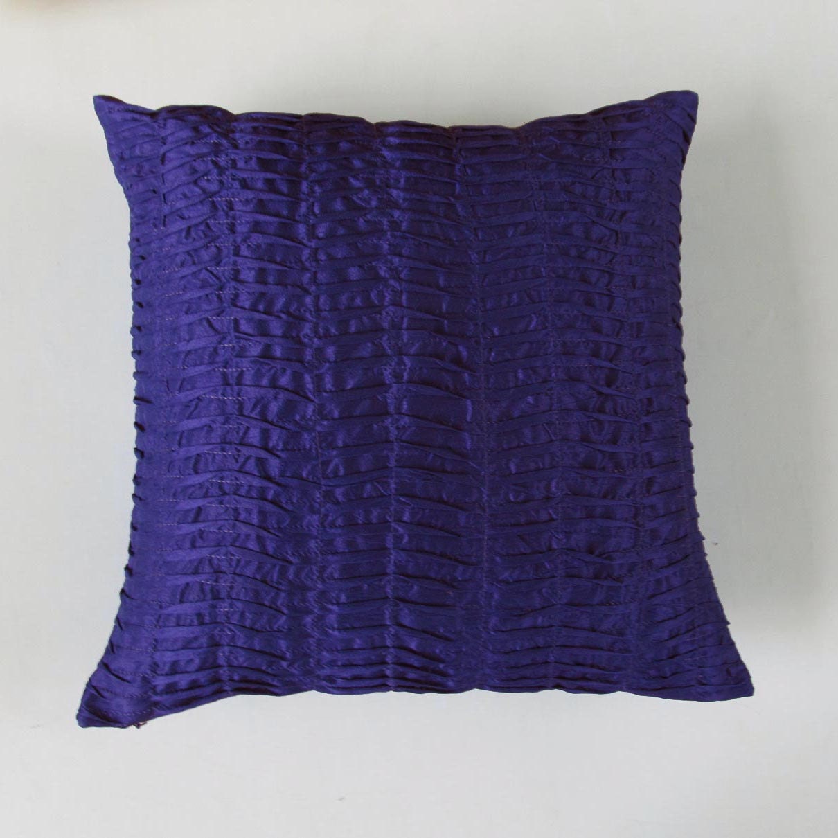 ultra marine blue pillow pleated- 18 inch cushion cover only IN STOCK