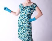 Vintage 1960s Dress - Herbert Sondheim Two Piece Silk Cocktail Dress with Sequins and Rhinestones