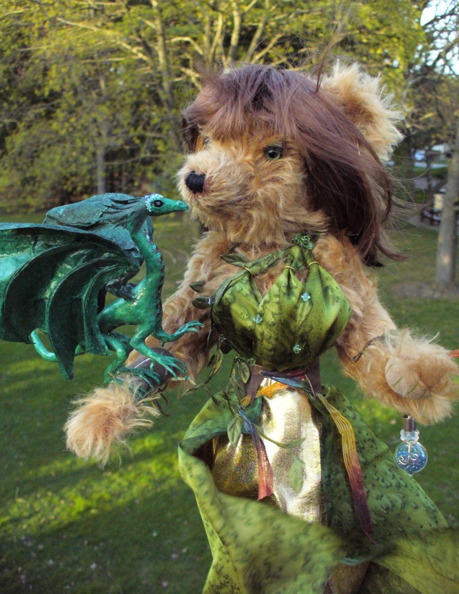 Spring Reunion:  Lady Teah and the Forest Dragon, paper mache and soft sculpture by Lilac Grove and Scratching at the Window