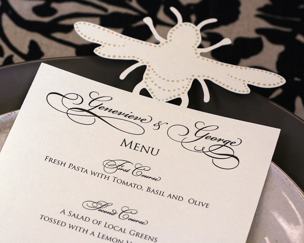 Bumble Bee Menu Cards - Cutout