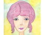 Art Print - She Made a Difference Art Girl, Mixed Media, Artwork by Ann-Margaret