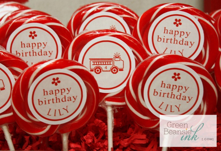 RED FIRETRUCK Printable Cupcake Toppers - Boy or Girl Il_170x135