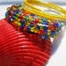 Rainbow and yellow beaded wrap bracelets / Bright and Colorful wraps  / 2 for 22