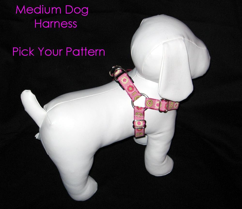 3/4" Dog Harness / Medium Small Dog Harness / Pick Your Pattern step in dog harness