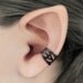 Mischief - Black Filigree Ear Cuff