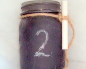 Mason Jar Chalkboard Painted Hand-painted for Weddings, Centerpieces, Flowers, Candles