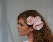 Trio of Blush Pink Hair Combs Hair Flowers Head Piece- Bridal Collection