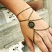 Slave Bracelet Hand Bracelet Piece Disk Circle Dreamcatcher Charm Two Drape Index Finger Hipster Bronze Chain Bohemian Hand Jewelry