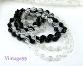 Vintage Necklace Beaded Black Clear Sarah Coventry