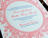 Vintage Rose -  Letterpress Wedding Invitation Sample