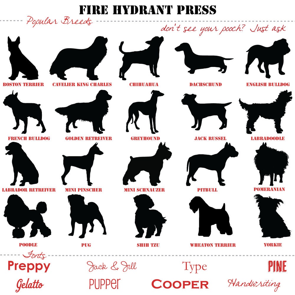 Dog Silhouette Print Retro You Design 8 x 10