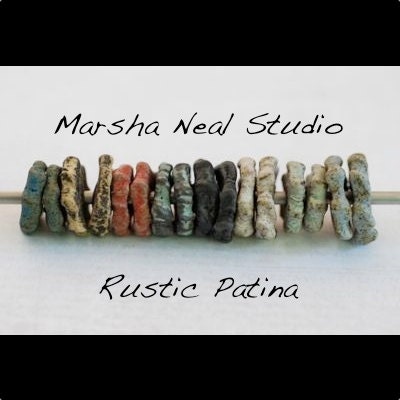 Handmade Ceramic Bead Sets in Chocolate Stoneware Clay. Rustic Glaze Palette.