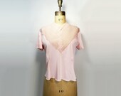 Vintage Blouse Pink 1950s Sheer 50s Blouse