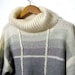 vintage cream and gray ombre sweater // large cowl neck