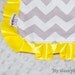 Baby Blanket - Minky Baby Blanket - Gray Chevron - Satin Trim - Straight or Ruffled - Personalization Available - Several Sizes
