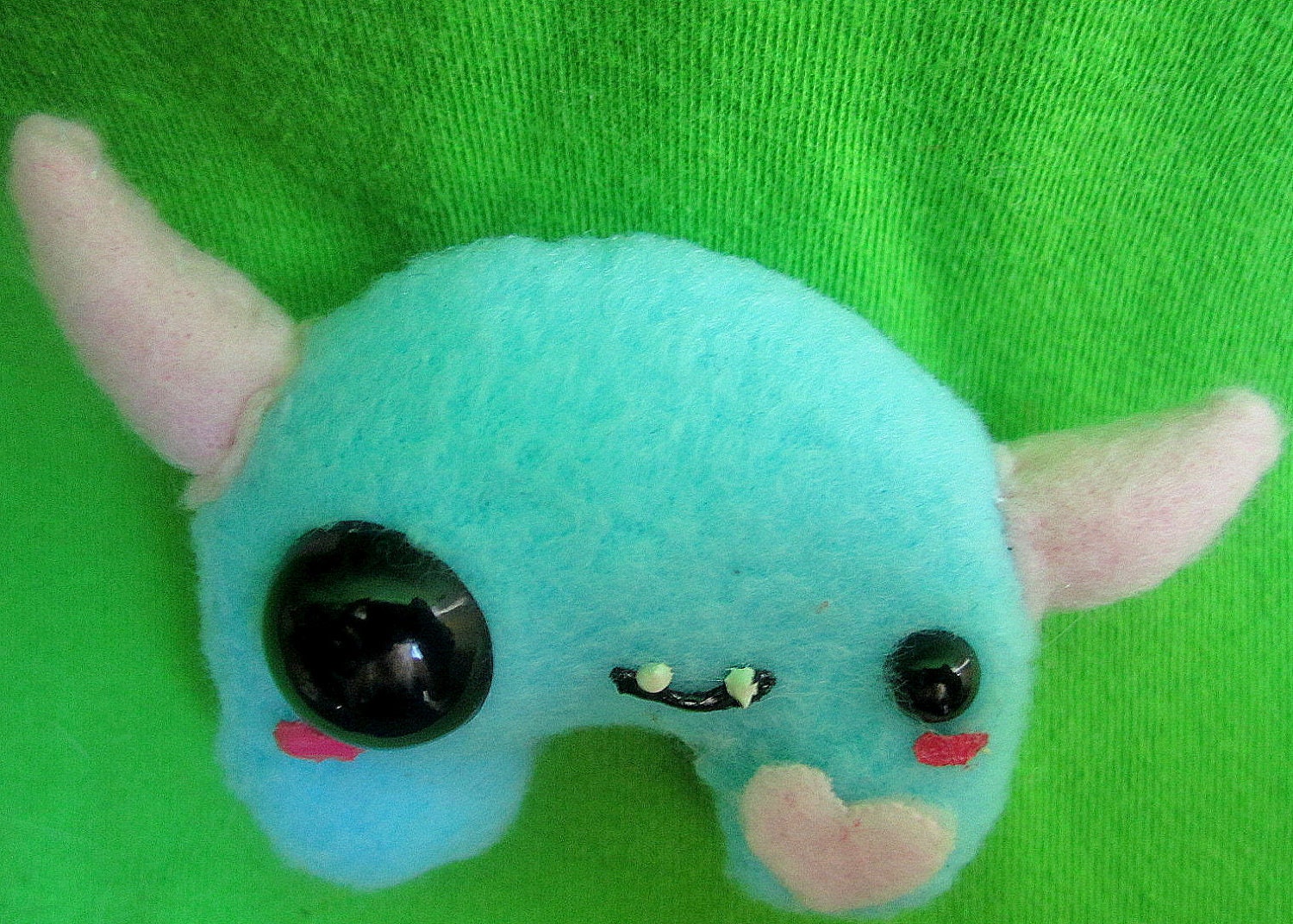 Candy Plush Monster - Cute Tiny Pink and Blue with Horns