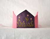 Pink Roses Wool Felt Waldorf Birthday Crown, READY TO SHIP