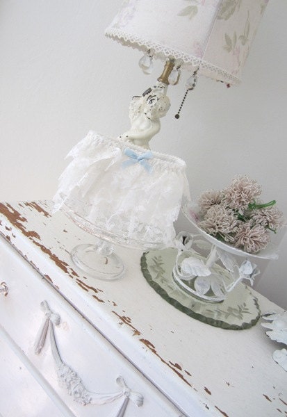 Vintage Wedding Garter - Bride - Lace - Ruffles - Something Blue