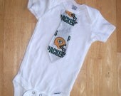 NFL Packers tie onesie or shirt, Green Bay Packers, the Pack, Green and gold