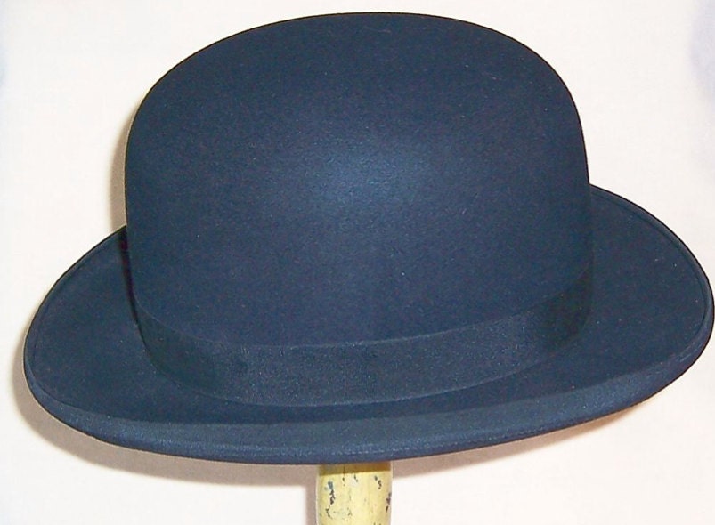 Antique Men's Fur Felt Bowler Hat From The Early 1900's