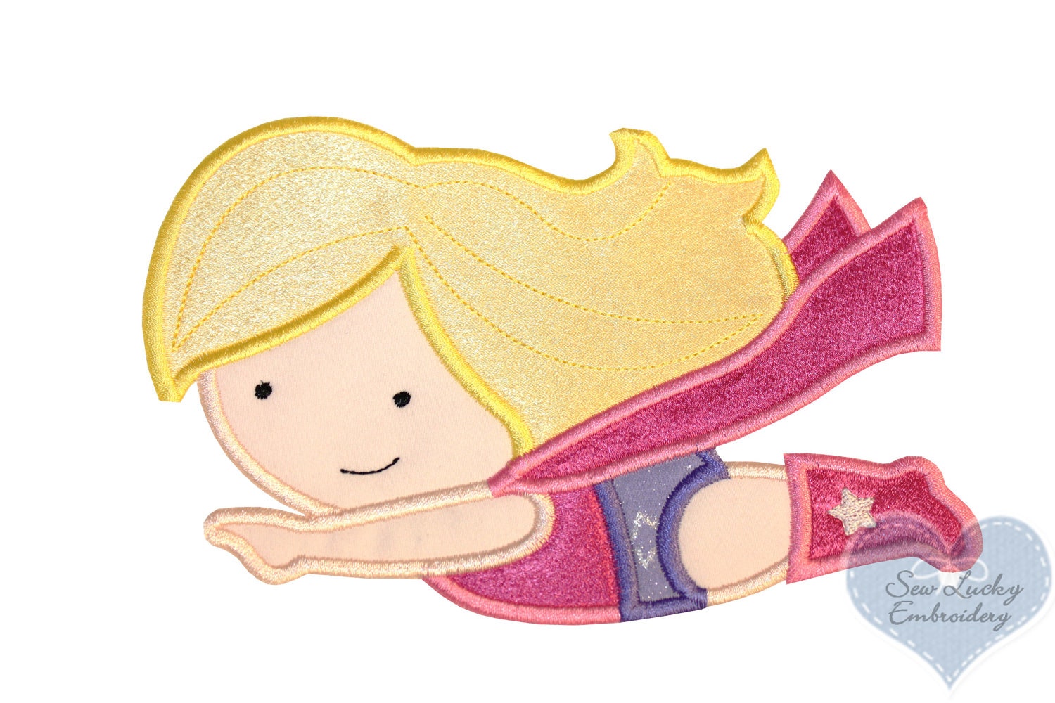 Girl Super Hero patch Applique embroidered patch , sew or iron on your choice