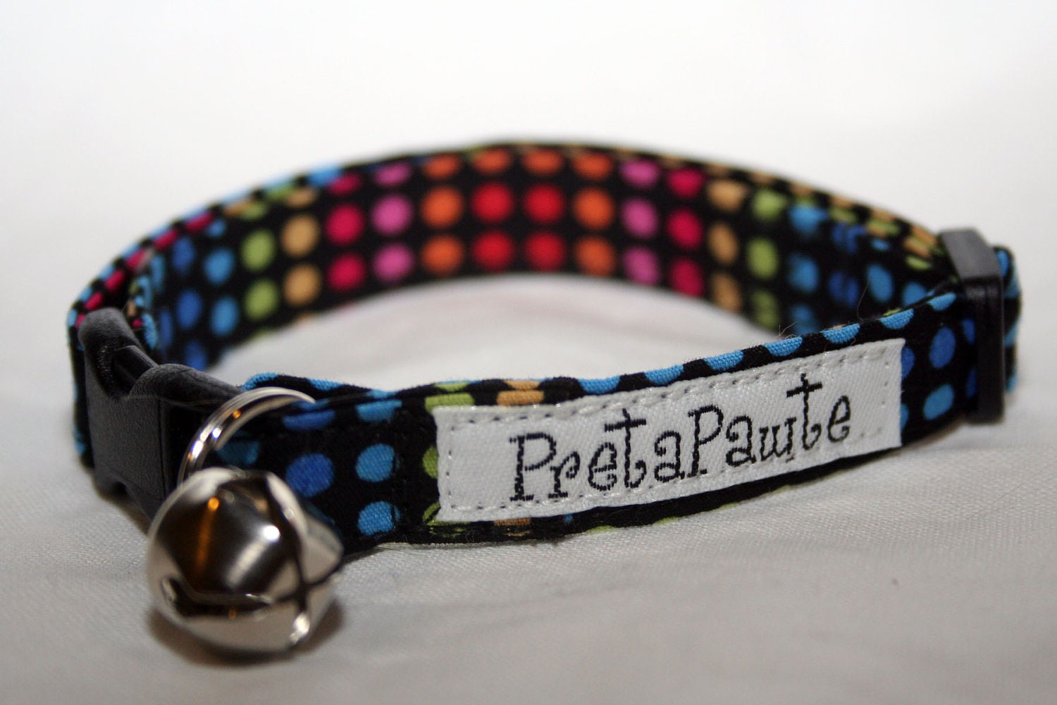 Breakaway Cat Collar  in multicolour polka dots
