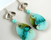 Turquoise Sterling Silver Earrings - Plain and Simple