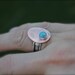 Sterling Silver Copper Lapis Ring. Blue denim lapis. abstract design ring. Hand textured. hand stamped. OOAK