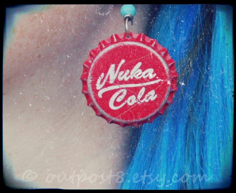 SALE Fallout inspired Nuka Cola Classic bottle cap earrings. The originals.