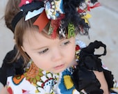 Cream, Black, Red, Turquoise,Yellow, Teal and Green Pillowcase Dress With Matching Over The Top Bow Free Shipping On All Addional Items