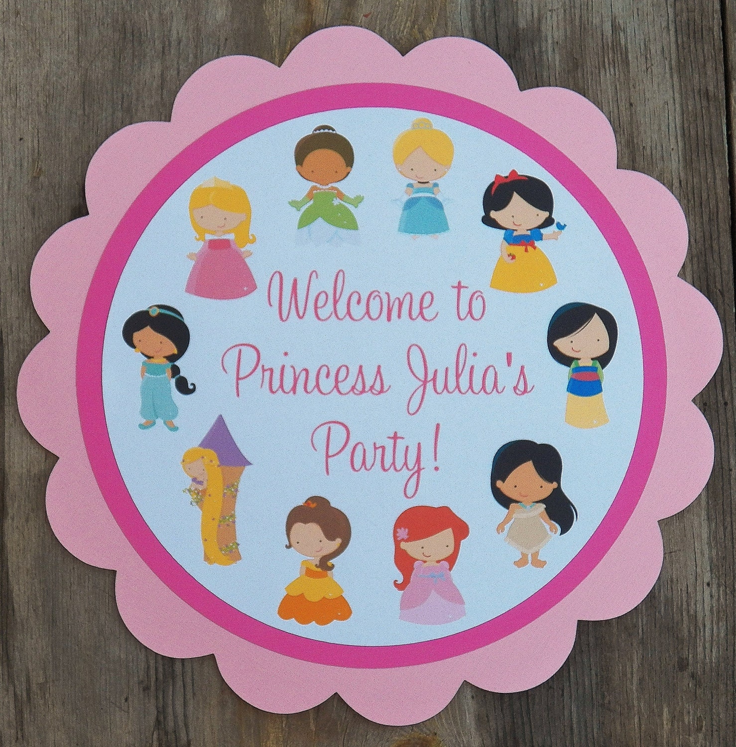 Party Sign - Customized Princess Party Decor by The Birthday House