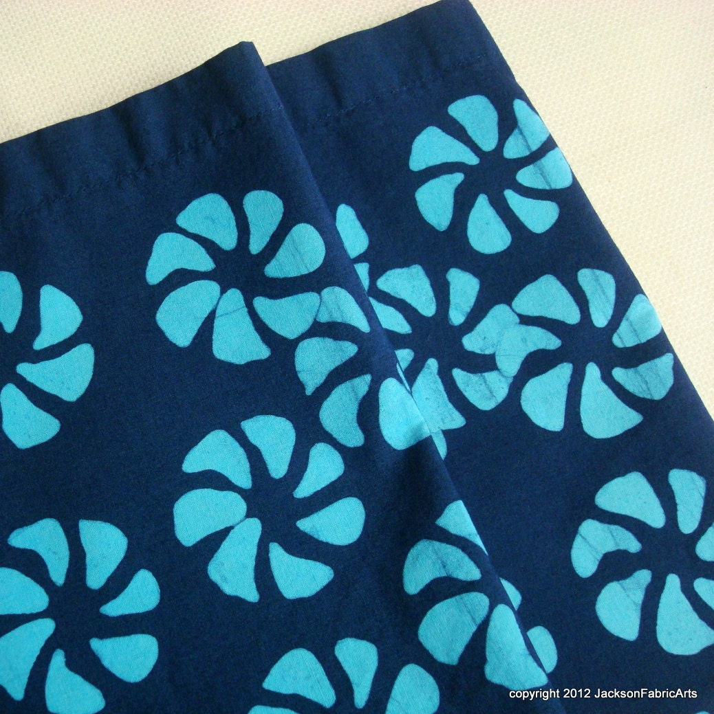 Eco Friendly Cotton Napkins Hand Dyed in Turquoise Navy