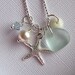 Seafoam Seaglass Starfish  Necklace