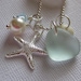 Seafoam Seaglass Starfish  Necklace