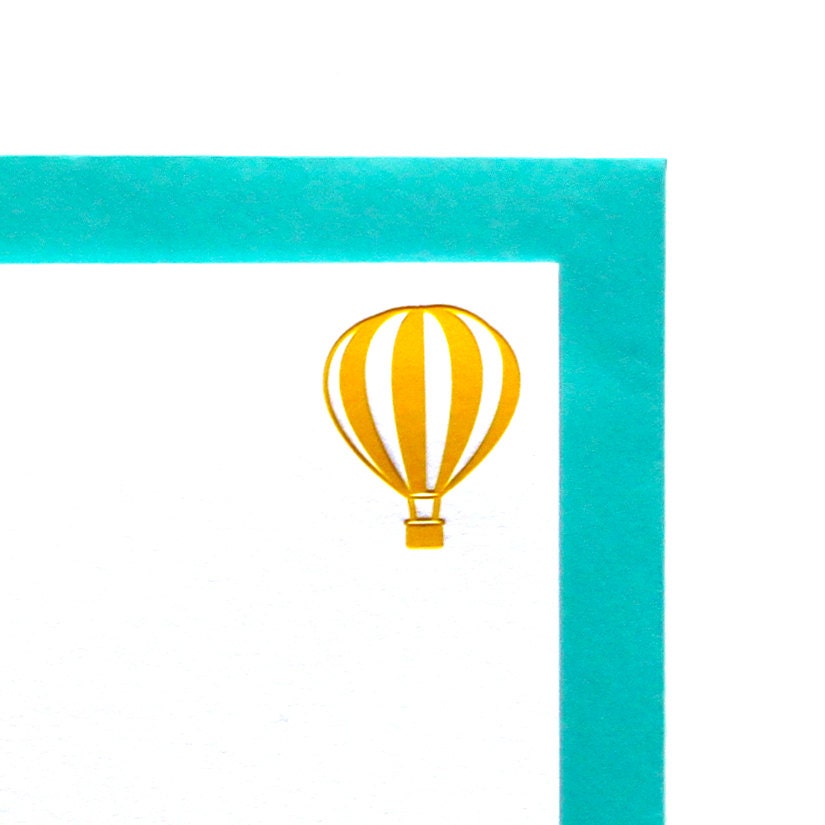 letterpress hot air balloon notecards