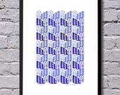 SWANS silkscreen print in ultramarine and sky - edition of 50