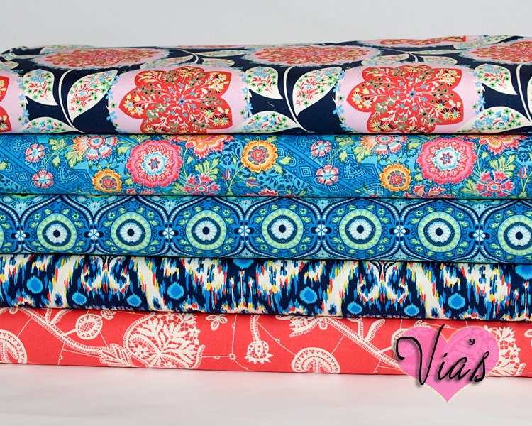 Lark Dreamer Bundle : Retro Modern Collection Kit Amy Butler Quilt Fabric 5 FAT QUARTERS set