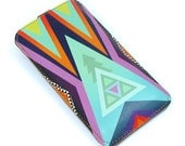 Leather iPhone 5 / new iTouch Case - Tribal geometric triangles