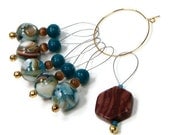 Knitting Stitch Markers Knitting Tool Teal Blue Cocoa Brown