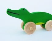 Alligator Push Toy-  Wooden Eco Friendly Waldorf Crocodile